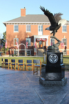 Plaques representing veterans who have been honored by their loved ones are situated on either end of the monument.
